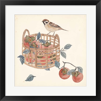 Framed Basket with Fruit IV Print