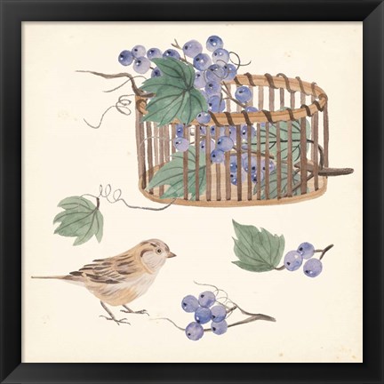 Framed Basket with Fruit V Print