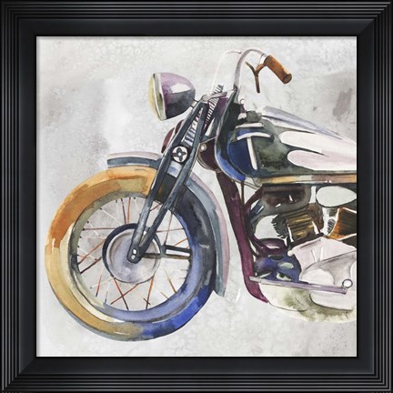 Framed Moto Metal I Print