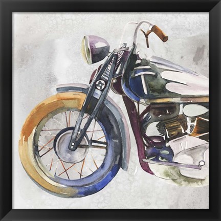 Framed Moto Metal I Print