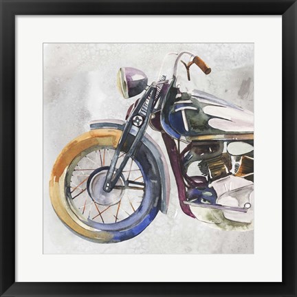 Framed Moto Metal I Print