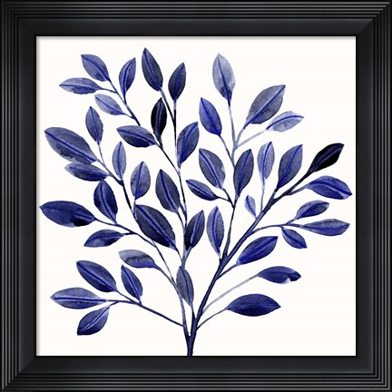 Framed Deep Blue Branch I Print