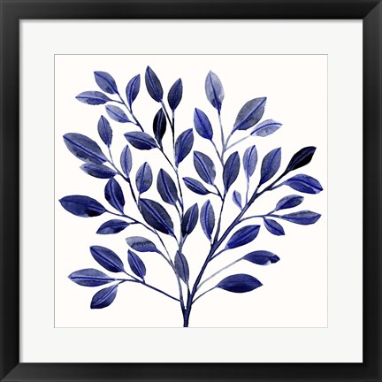 Framed Deep Blue Branch I Print