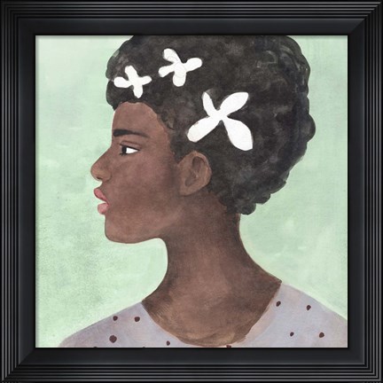 Framed Folk Art Portrait II Print