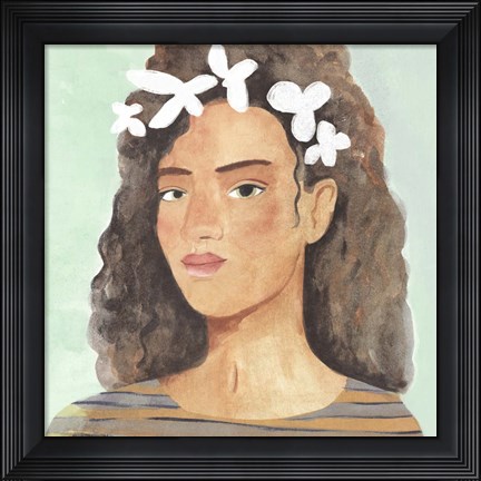 Framed Folk Art Portrait III Print
