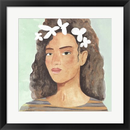 Framed Folk Art Portrait III Print