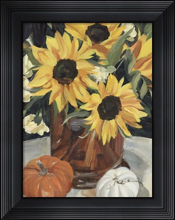 Framed Sunflower Vase I Print