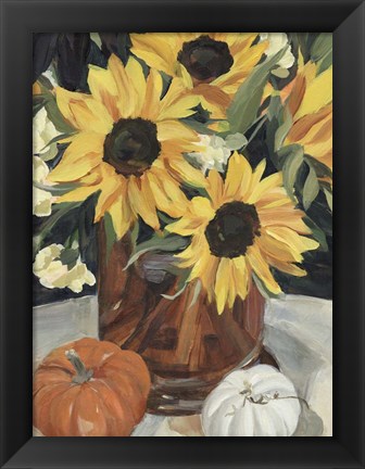 Framed Sunflower Vase I Print