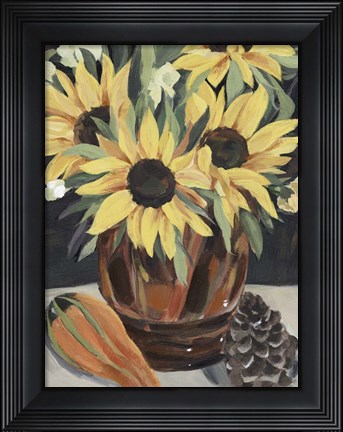 Framed Sunflower Vase II Print