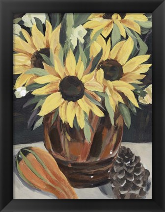 Framed Sunflower Vase II Print