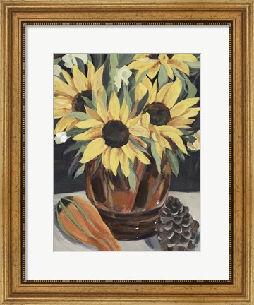 Framed Sunflower Vase II Print