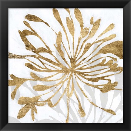 Framed Golden Gilt Bloom I Print