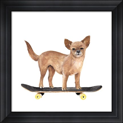 Framed Pups on Wheels I Print