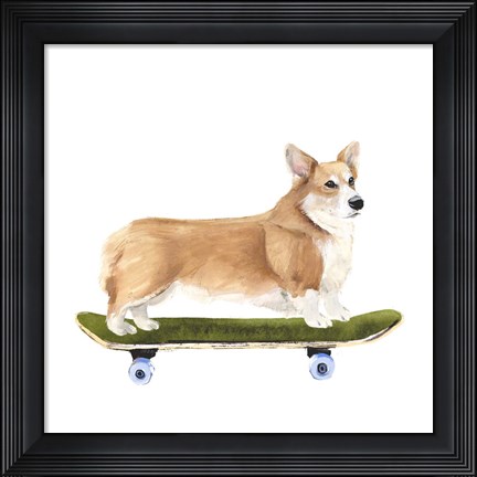 Framed Pups on Wheels III Print