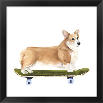 Framed Pups on Wheels III Print