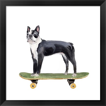 Framed Pups on Wheels IV Print