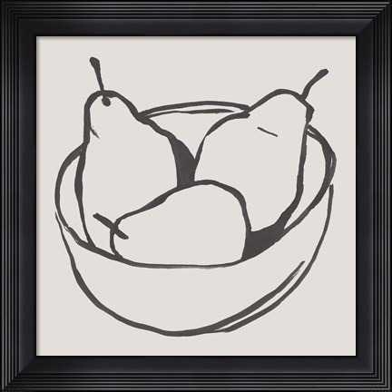Framed Simple Pear I Print