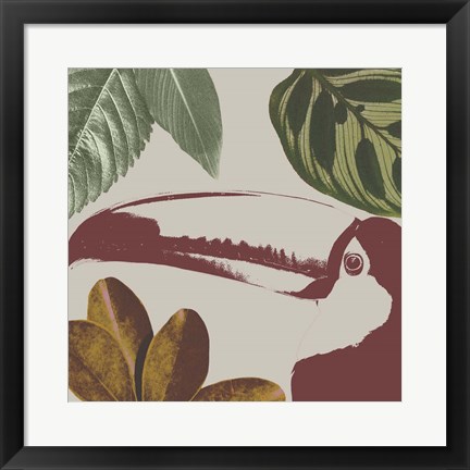 Framed Graphic Tropical Bird V Print