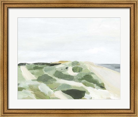 Framed Coastline Greenery I Print