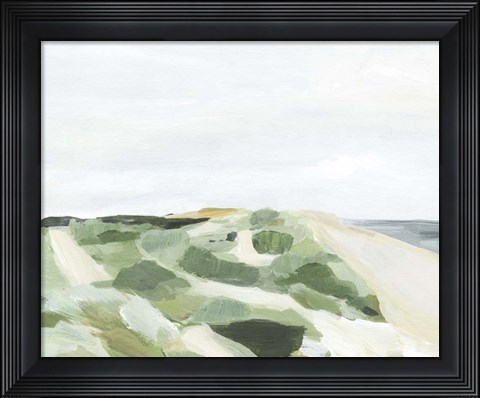 Framed Coastline Greenery I Print
