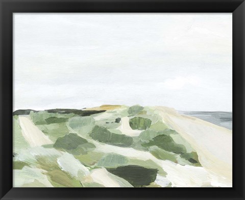 Framed Coastline Greenery I Print