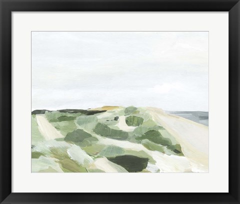 Framed Coastline Greenery I Print