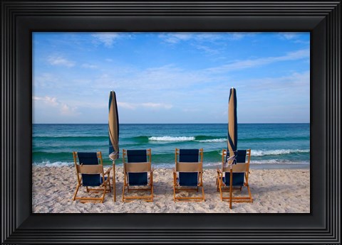 Framed Beach Chairs Print