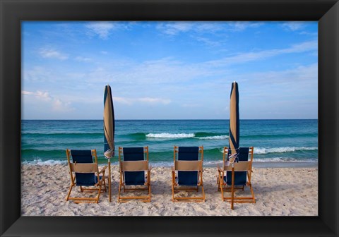 Framed Beach Chairs Print