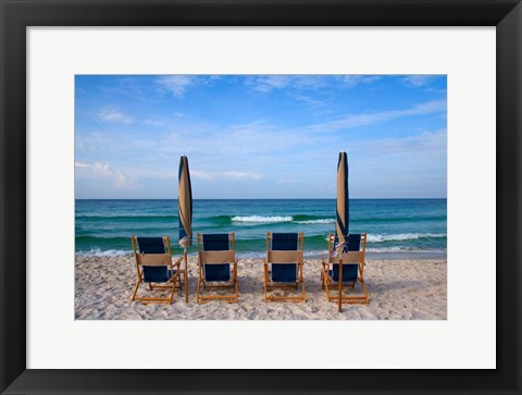 Framed Beach Chairs Print