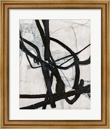 Framed Graphical Lines 6 Print