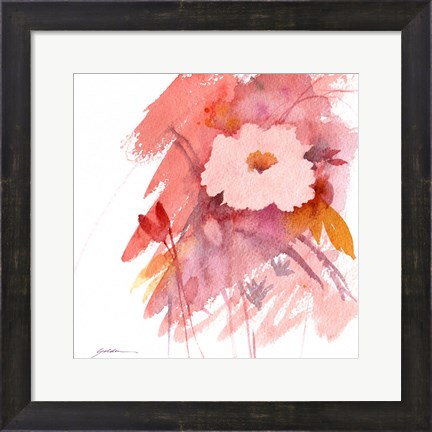 Framed Coral Rose Print