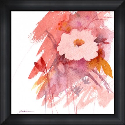 Framed Coral Rose Print
