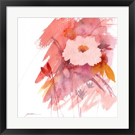 Framed Coral Rose Print