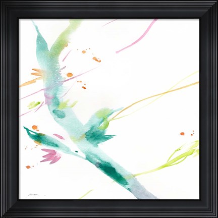 Framed Leaves Of Teal Print
