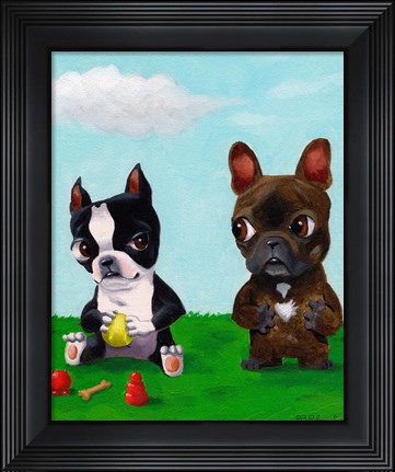 Framed Boston and Frenchie Print