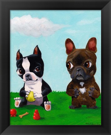 Framed Boston and Frenchie Print