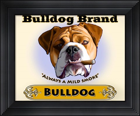 Framed Bulldog Cigar Print
