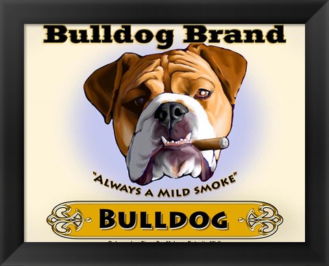 Framed Bulldog Cigar Print