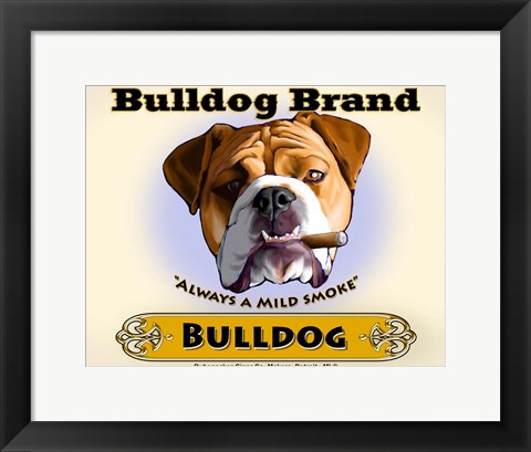 Framed Bulldog Cigar Print