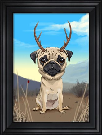 Framed Pugalope Print