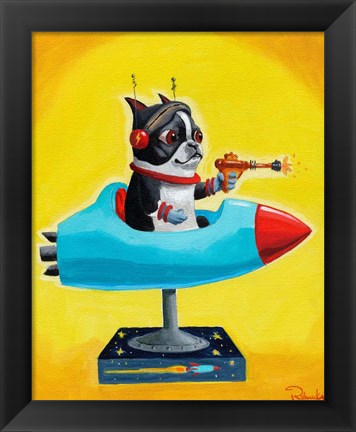 Framed Rocket Yellow Print