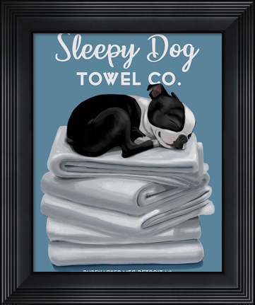 Framed Sleepy Dog Print