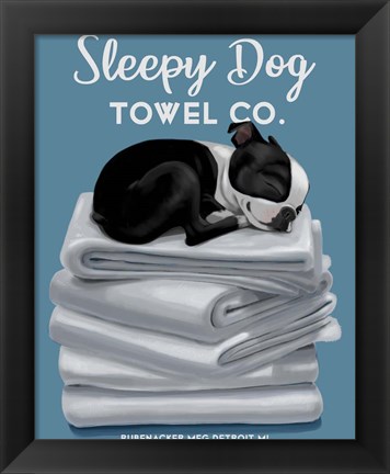 Framed Sleepy Dog Print