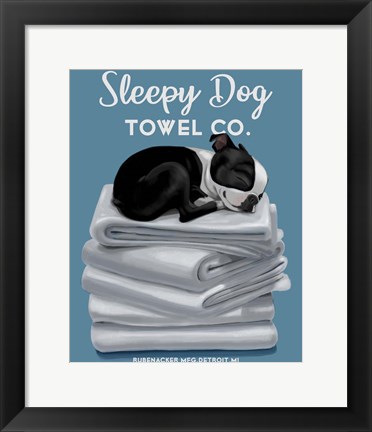 Framed Sleepy Dog Print