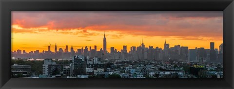 Framed Manhattan Skyline from Brooklyn Print