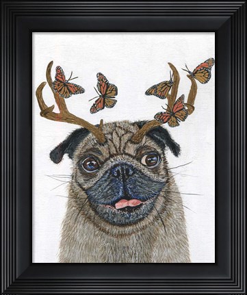 Framed Pug With a Big Rack Print