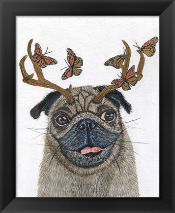 Framed Pug With a Big Rack Print