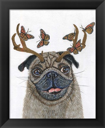 Framed Pug With a Big Rack Print