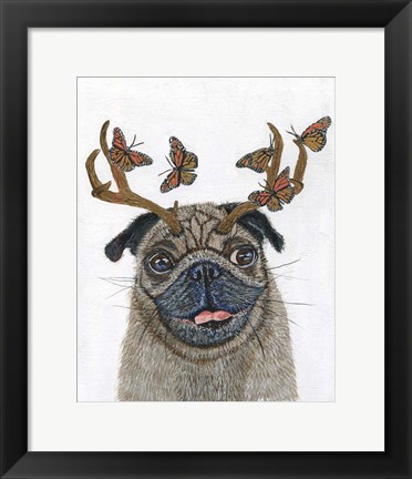 Framed Pug With a Big Rack Print