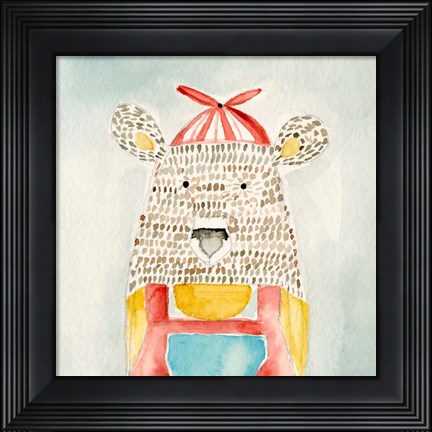 Framed Deanie Beanie Bear Print